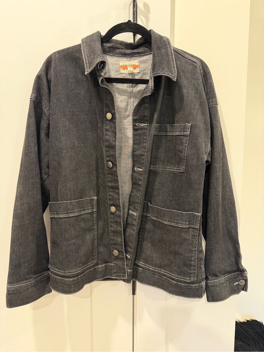 Eileen Fisher Charcoal Jean Jacket Small
